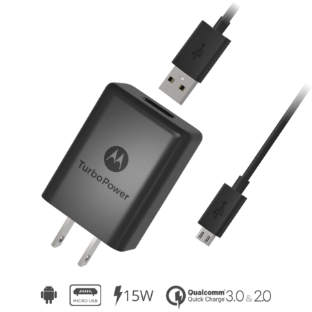 Motorola TurboPower 15+ Wall Charger + USB-C Data Cable